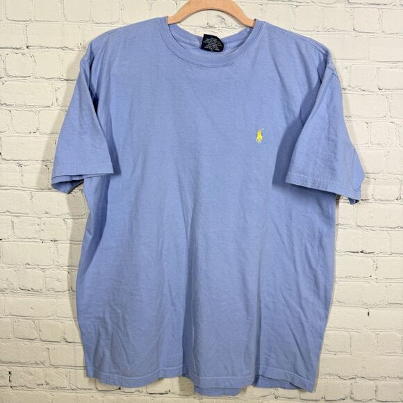 Polo Ralph Lauren T shirt Men Medium Blue Pony Classic Fit Crew Neck VTG 90s Y2K - Picture 1 of 7